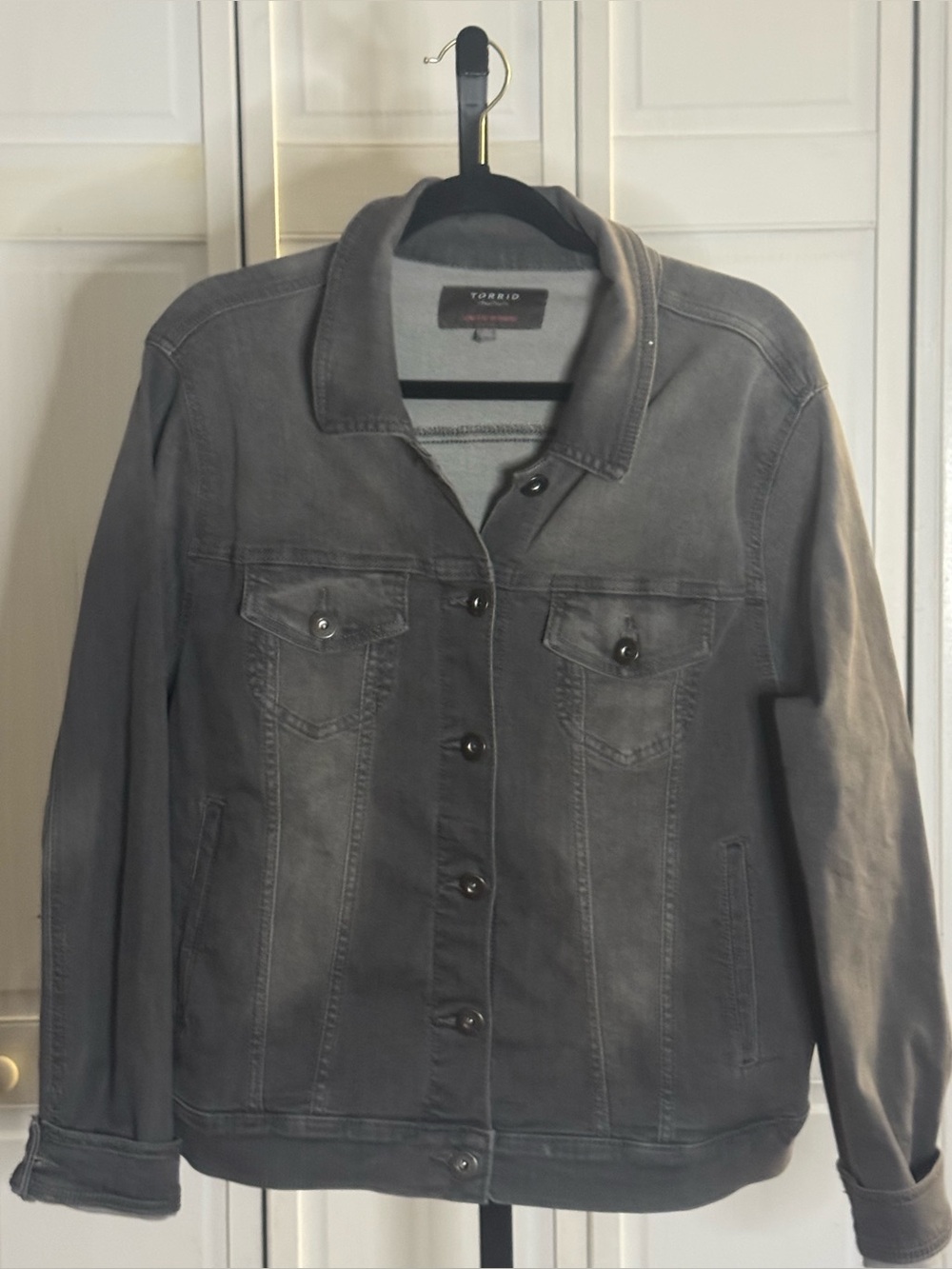 torrid Gray Washed Denim Jacket